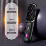 Davy Travel Hair Straightening Brush | Portable Sleek Hair Styling Tool for On-the-Go Perfection