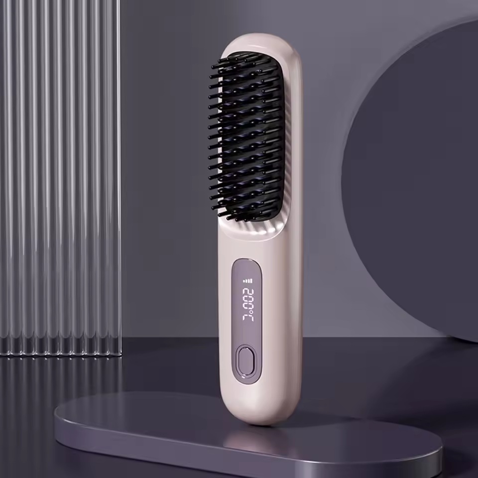 Davy Travel Hair Straightening Brush | Portable Sleek Hair Styling Tool for On-the-Go Perfection