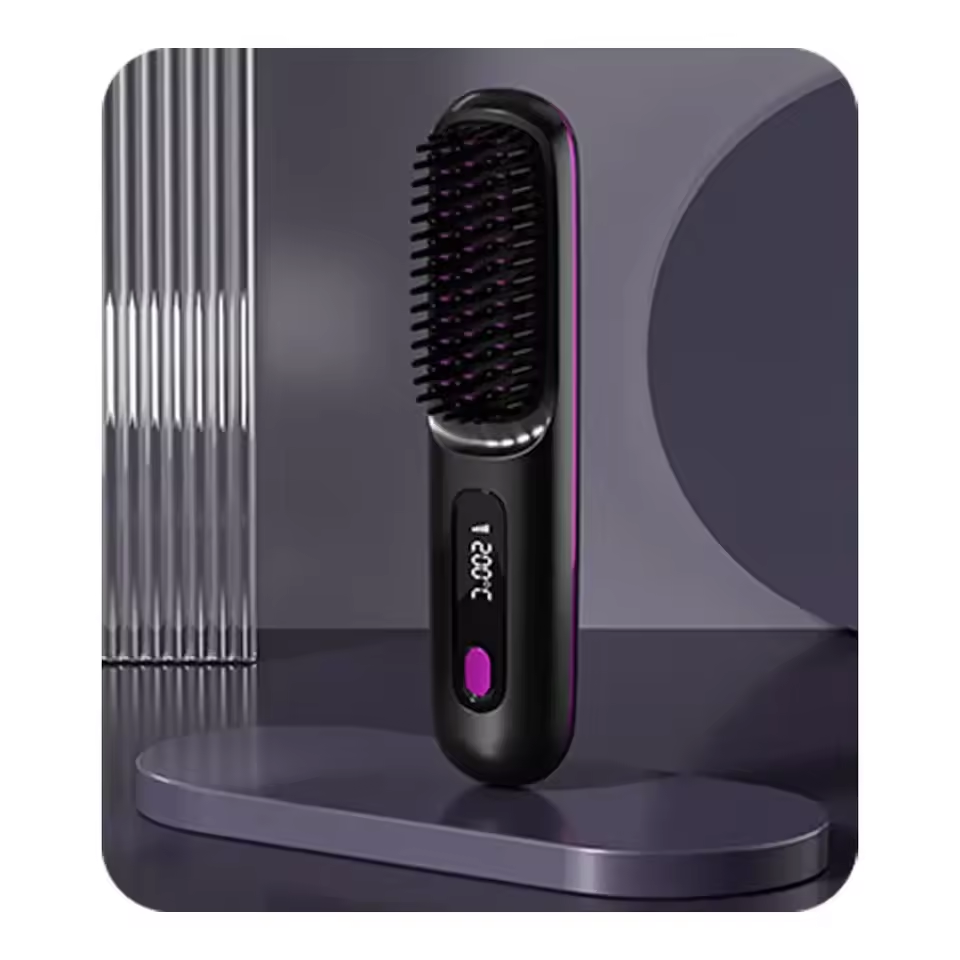 Davy Travel Hair Straightening Brush | Portable Sleek Hair Styling Tool for On-the-Go Perfection