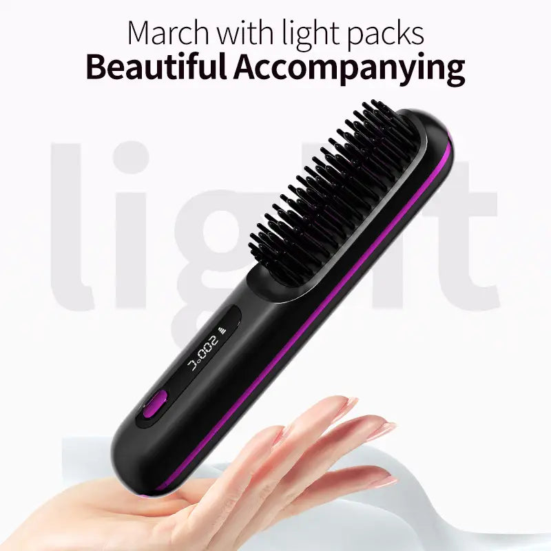 Davy Travel Hair Straightening Brush | Portable Sleek Hair Styling Tool for On-the-Go Perfection