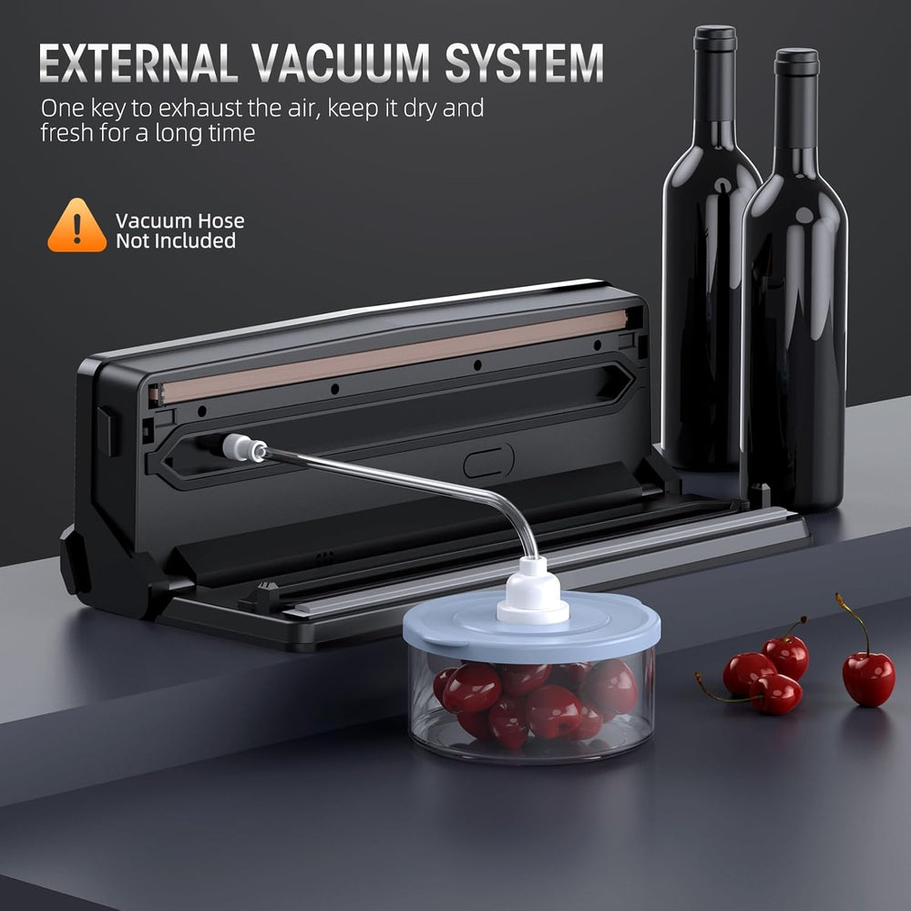 Davy Professional 8-in-1 Vacuum Sealer with Integrated Cutter | Airtight LED Sealing System for Dry & Moist Foods | Includes 15 Vacuum Bags | Ideal for Food Preservation & Sous Vide Cooking