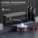 Davy Professional 8-in-1 Vacuum Sealer with Integrated Cutter | Airtight LED Sealing System for Dry & Moist Foods | Includes 15 Vacuum Bags | Ideal for Food Preservation & Sous Vide Cooking