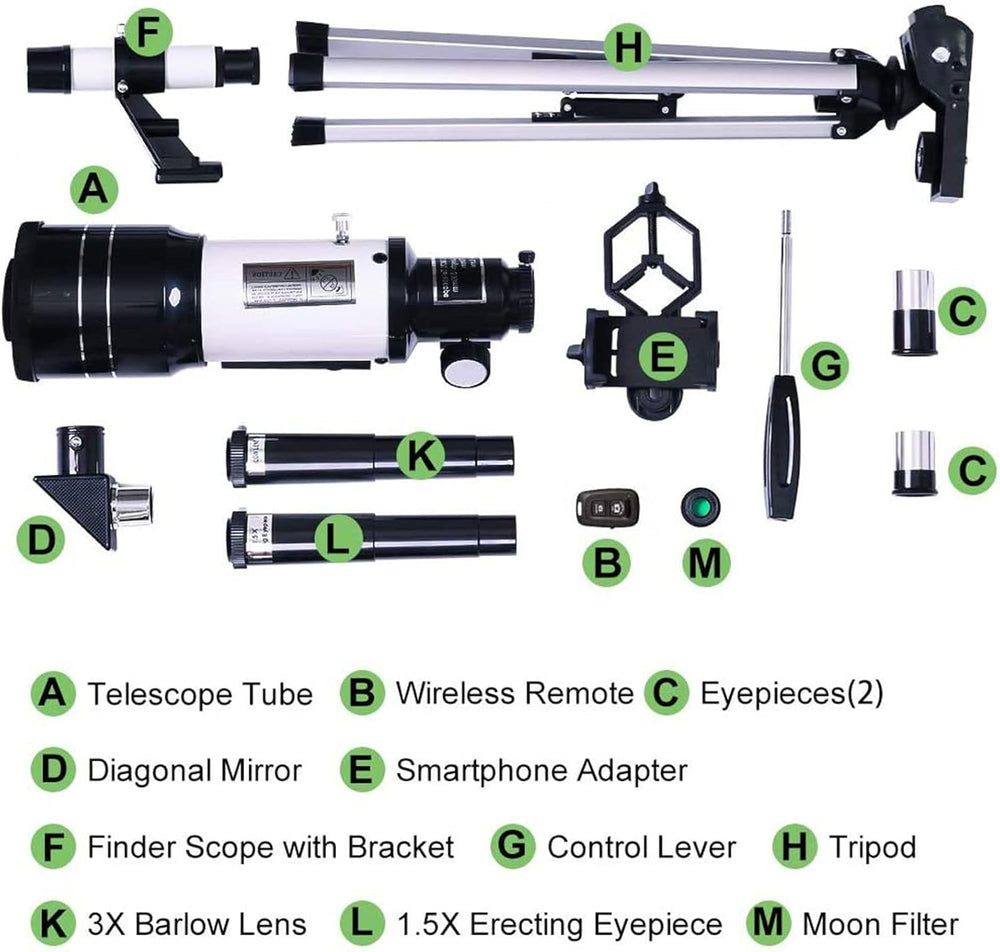 Davy Professional Astronomical Telescope - 70mm Aperture, 300mm Focal Length | Easy Setup for Stargazing & Nature Exploration