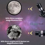 Davy Professional Astronomical Telescope - 70mm Aperture, 300mm Focal Length | Easy Setup for Stargazing & Nature Exploration