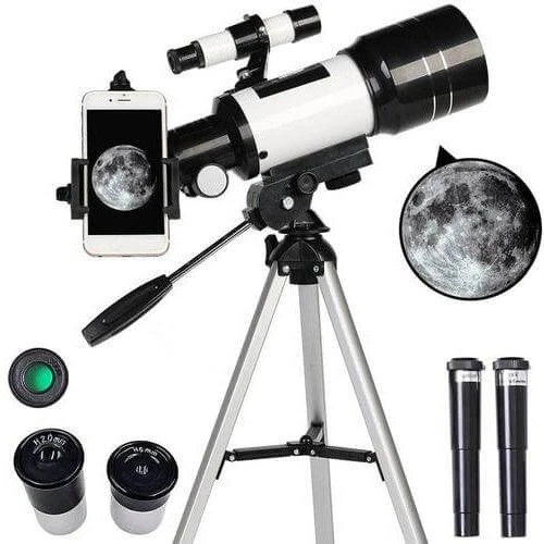 Davy Professional Astronomical Telescope - 70mm Aperture, 300mm Focal Length | Easy Setup for Stargazing & Nature Exploration