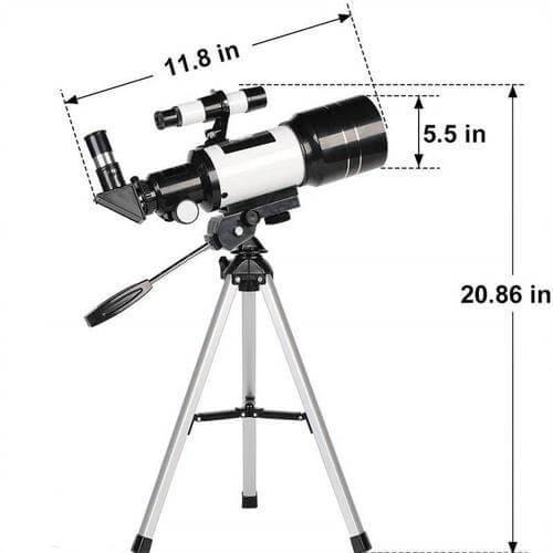 Davy Professional Astronomical Telescope - 70mm Aperture, 300mm Focal Length | Easy Setup for Stargazing & Nature Exploration