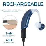 Davy Rechargeable Hearing Aid - Adjustable Volume & Noise Control for Clear Sound