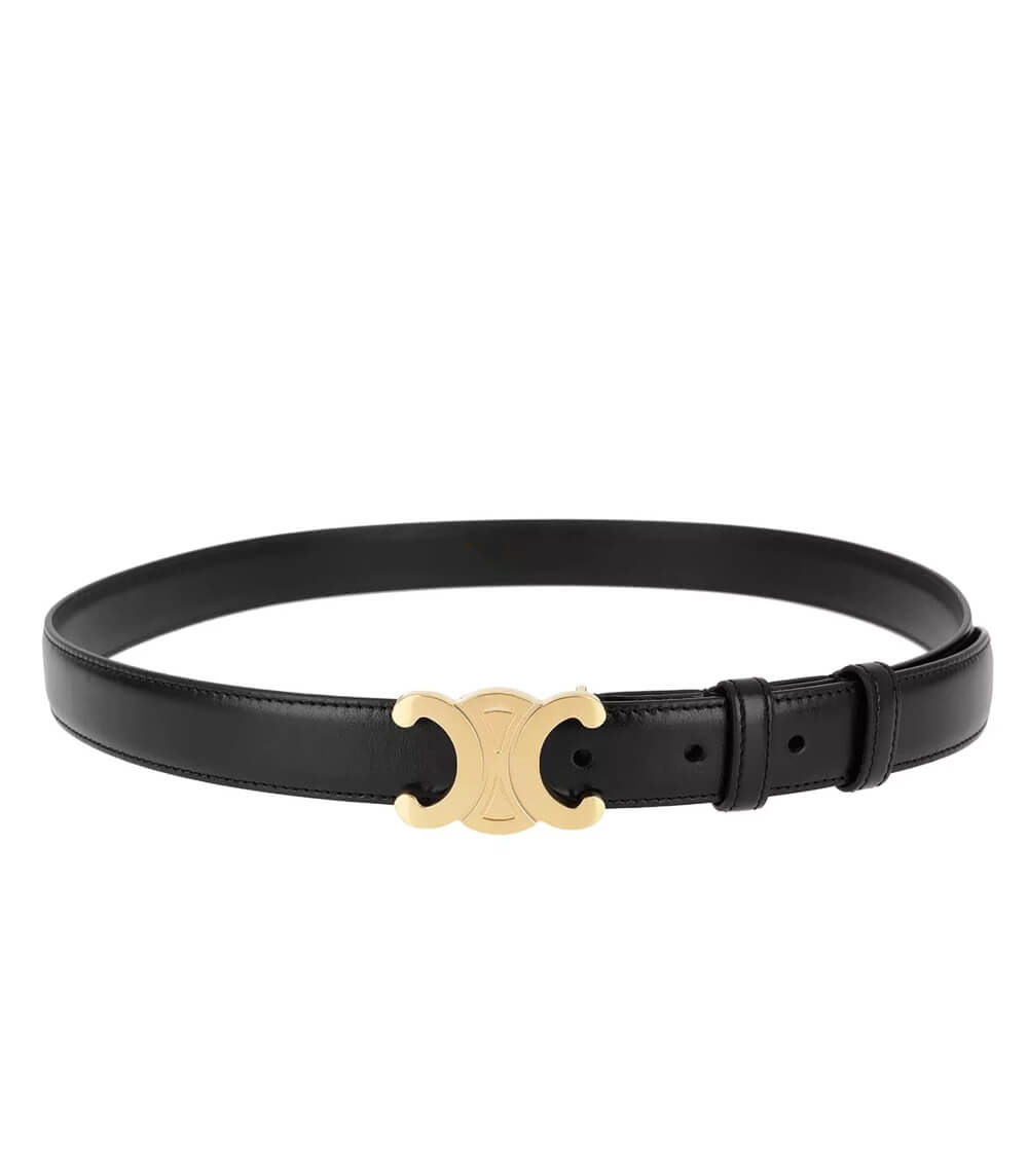 Stylish Vegan Leather Belt with Elegant Gold CC Logo Buckle - Eco-Friendly Fashion Accessory