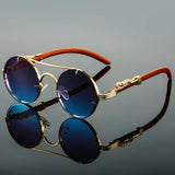 Sunglasses – Round Frame, Snake-Print Design & Men's