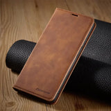 Chic Davy Leather Magnetic Case for Samsung Phones - Stylish & Durable Protection