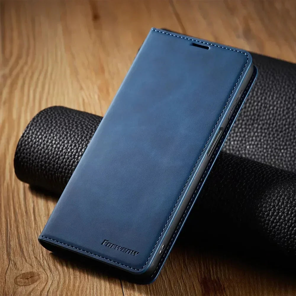 Chic Davy Leather Magnetic Case for Samsung Phones - Stylish & Durable Protection