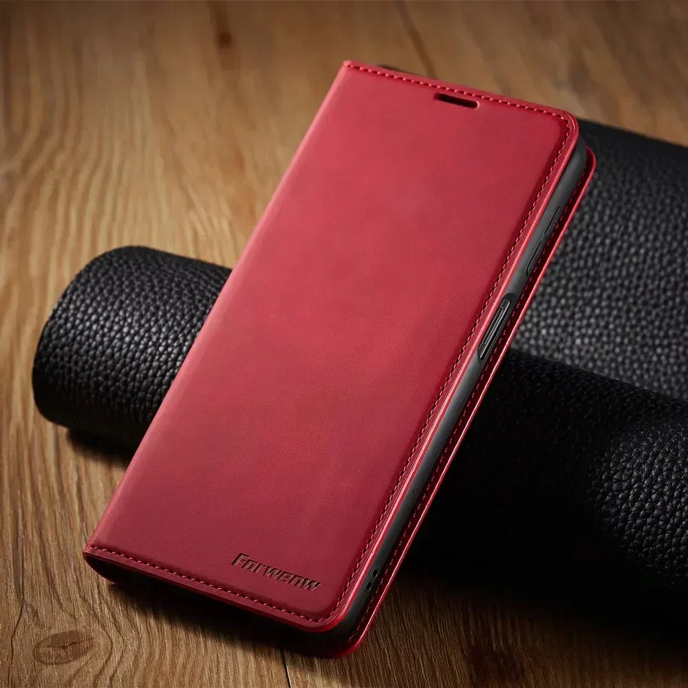 Chic Davy Leather Magnetic Case for Samsung Phones - Stylish & Durable Protection