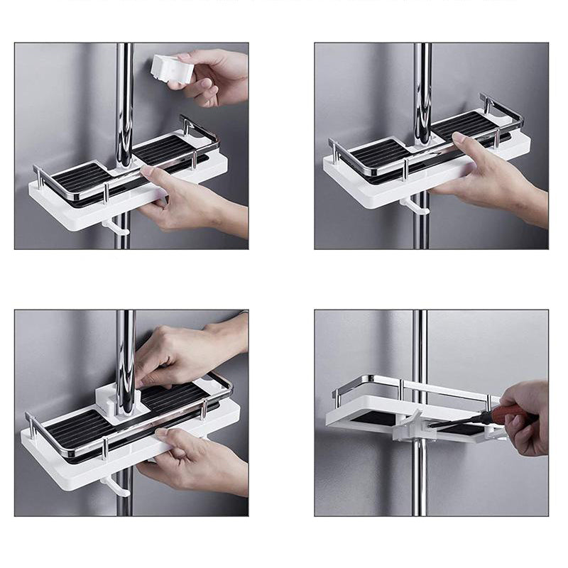 Davy No-Drill Shower Organizer Shelf | Easy Install Bathroom Storage Solution