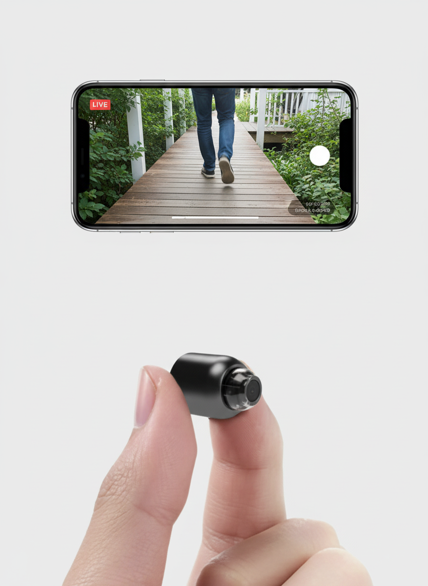 Davy Small WiFi Security Camera with Night Vision | Compact Surveillance Camera for Home Security