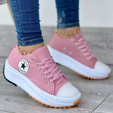 Elevated Women's Platform Canvas Sneakers - Stylish & Comfortable Footwear for Everyday Wear