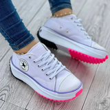 Elevated Women's Platform Canvas Sneakers - Stylish & Comfortable Footwear for Everyday Wear