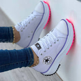 Elevated Women's Platform Canvas Sneakers - Stylish & Comfortable Footwear for Everyday Wear