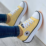 Elevated Women's Platform Canvas Sneakers - Stylish & Comfortable Footwear for Everyday Wear