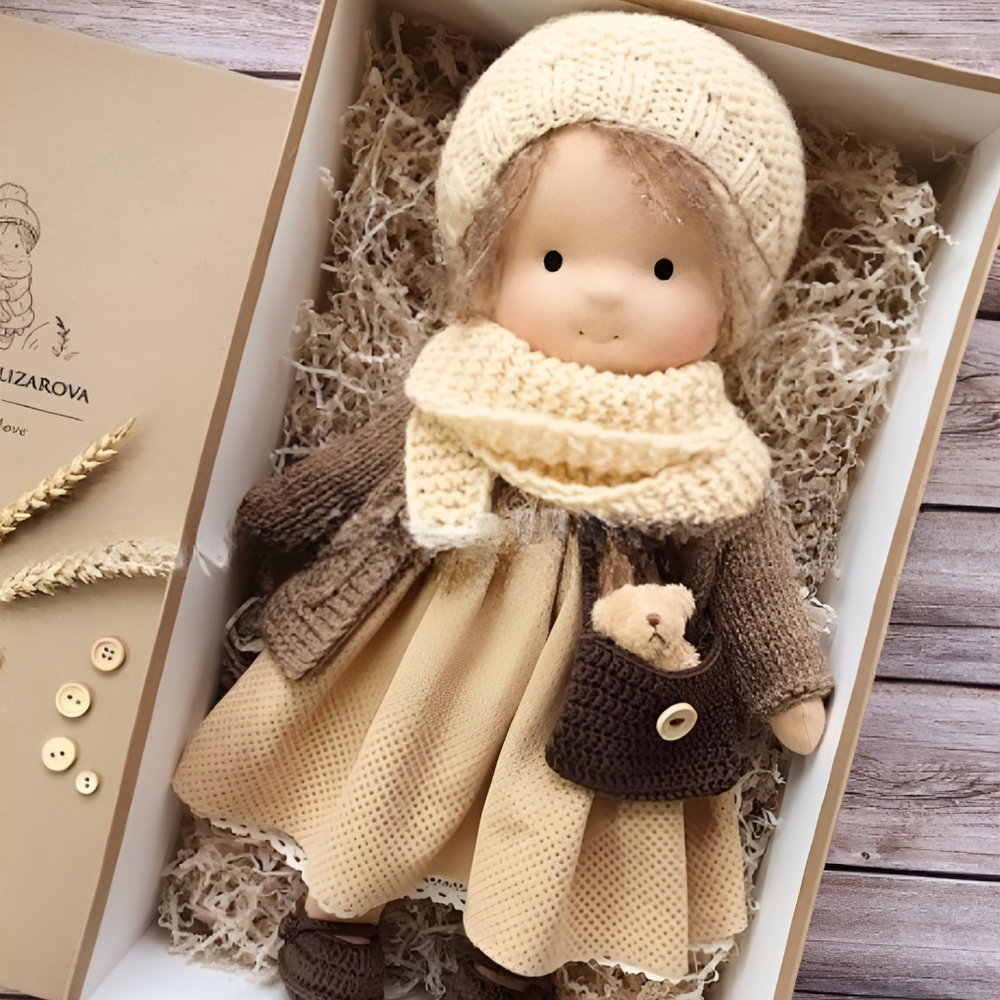 Davy - Soft Waldorf Cuddly Doll with Natural Features | Eco-Friendly, Handcrafted Plush Toy for Kids