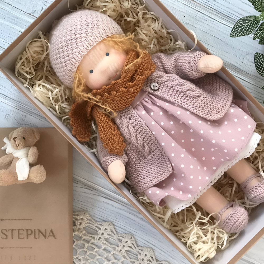 Davy - Soft Waldorf Cuddly Doll with Natural Features | Eco-Friendly, Handcrafted Plush Toy for Kids