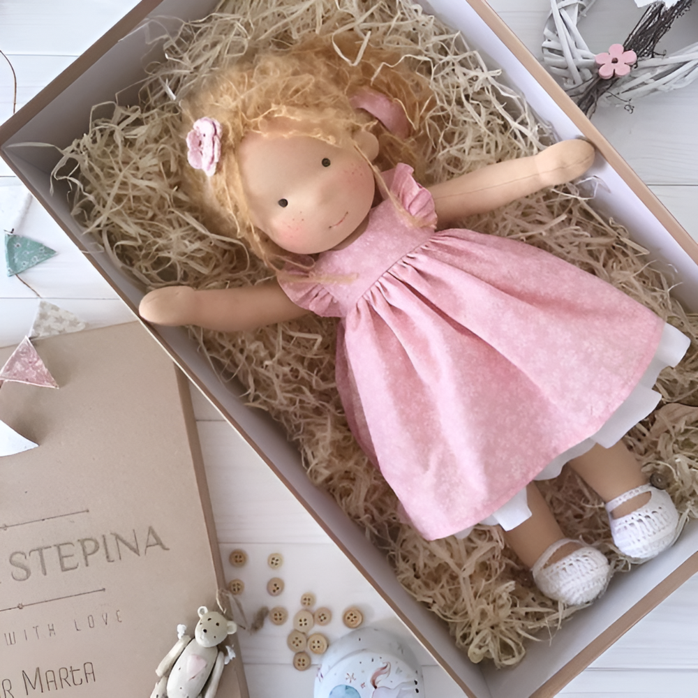 Davy - Soft Waldorf Cuddly Doll with Natural Features | Eco-Friendly, Handcrafted Plush Toy for Kids
