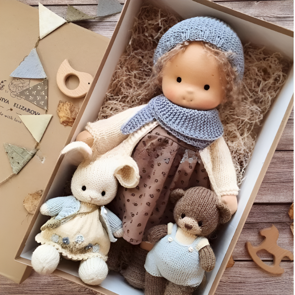 Davy - Soft Waldorf Cuddly Doll with Natural Features | Eco-Friendly, Handcrafted Plush Toy for Kids