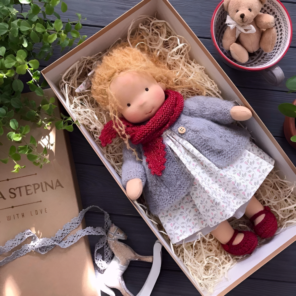 Davy - Soft Waldorf Cuddly Doll with Natural Features | Eco-Friendly, Handcrafted Plush Toy for Kids