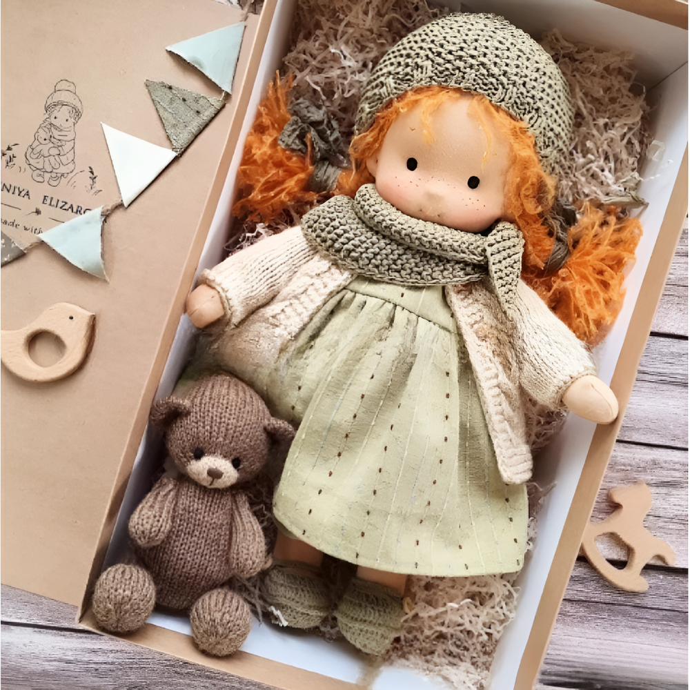 Davy - Soft Waldorf Cuddly Doll with Natural Features | Eco-Friendly, Handcrafted Plush Toy for Kids