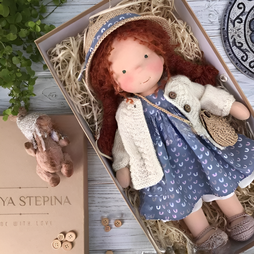 Davy - Soft Waldorf Cuddly Doll with Natural Features | Eco-Friendly, Handcrafted Plush Toy for Kids