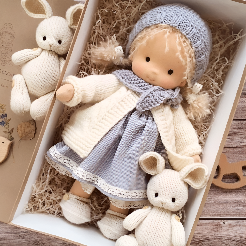 Davy - Soft Waldorf Cuddly Doll with Natural Features | Eco-Friendly, Handcrafted Plush Toy for Kids