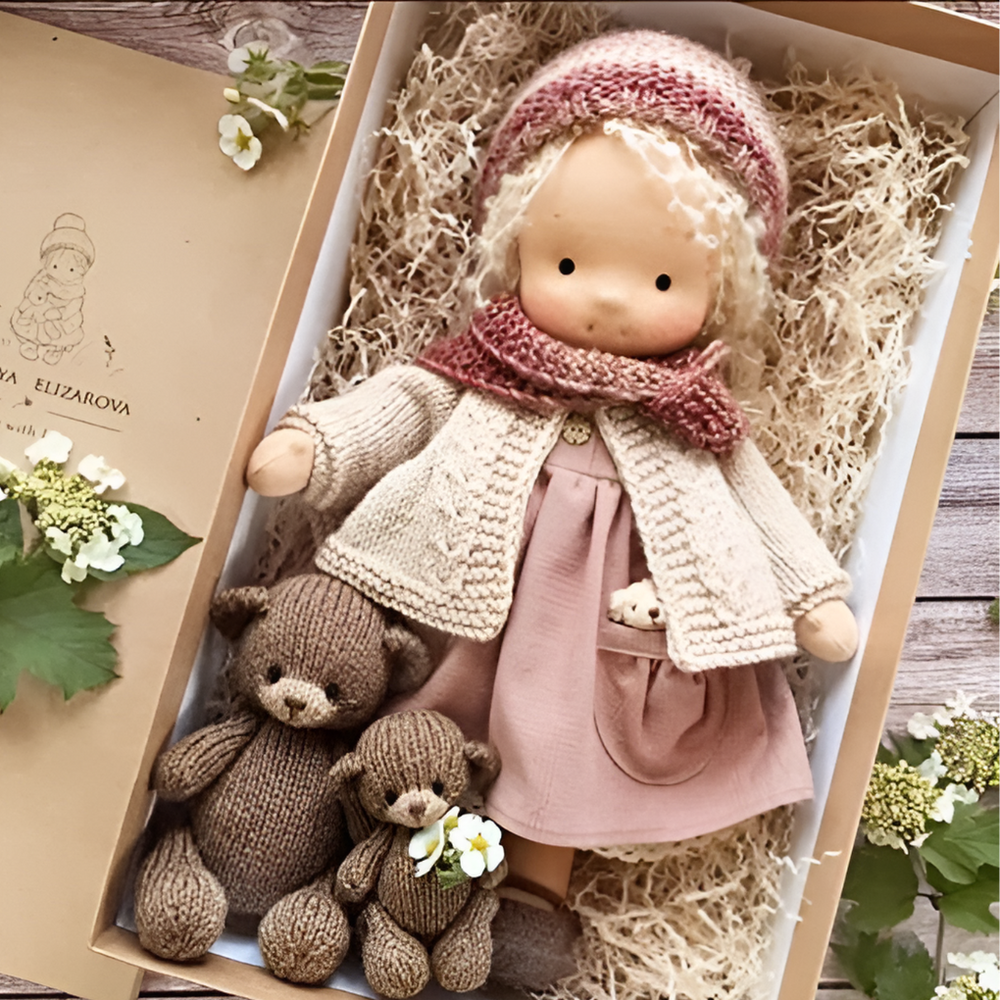 Davy - Soft Waldorf Cuddly Doll with Natural Features | Eco-Friendly, Handcrafted Plush Toy for Kids