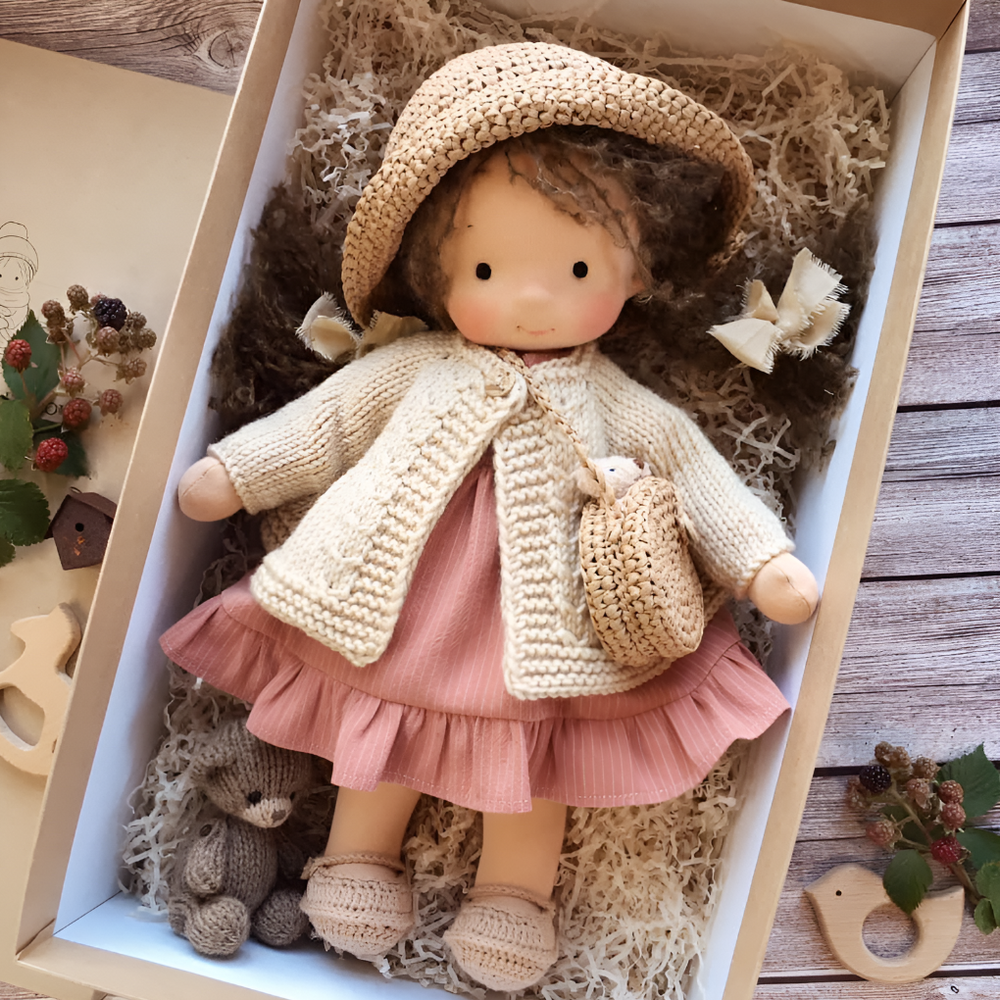Davy - Soft Waldorf Cuddly Doll with Natural Features | Eco-Friendly, Handcrafted Plush Toy for Kids