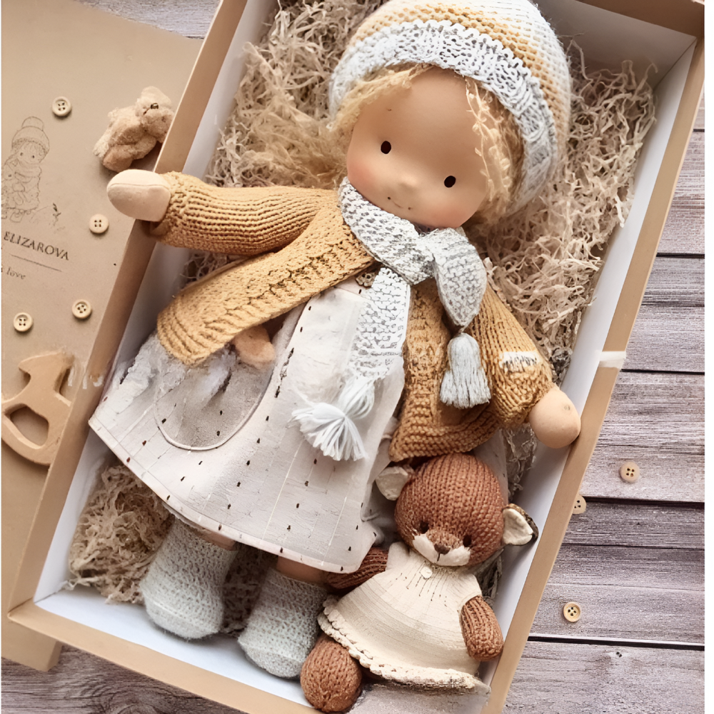 Davy - Soft Waldorf Cuddly Doll with Natural Features | Eco-Friendly, Handcrafted Plush Toy for Kids