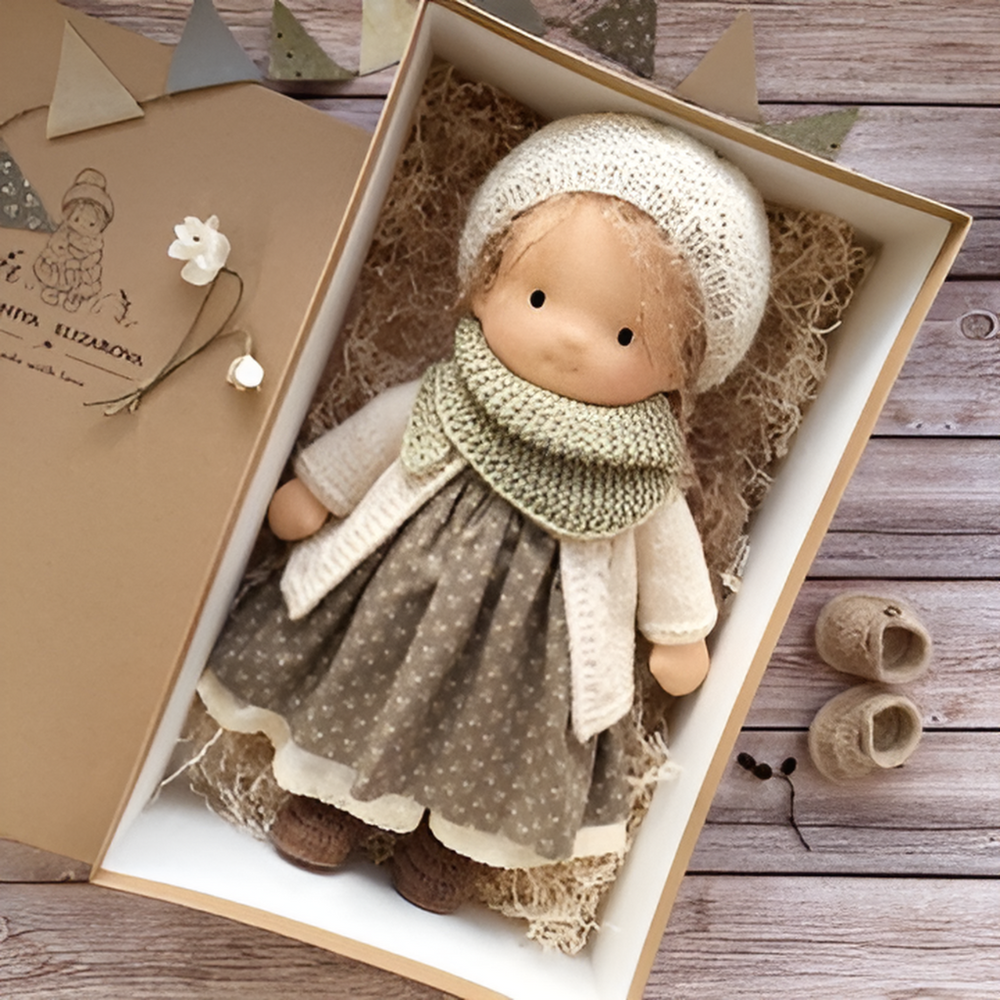 Davy - Soft Waldorf Cuddly Doll with Natural Features | Eco-Friendly, Handcrafted Plush Toy for Kids