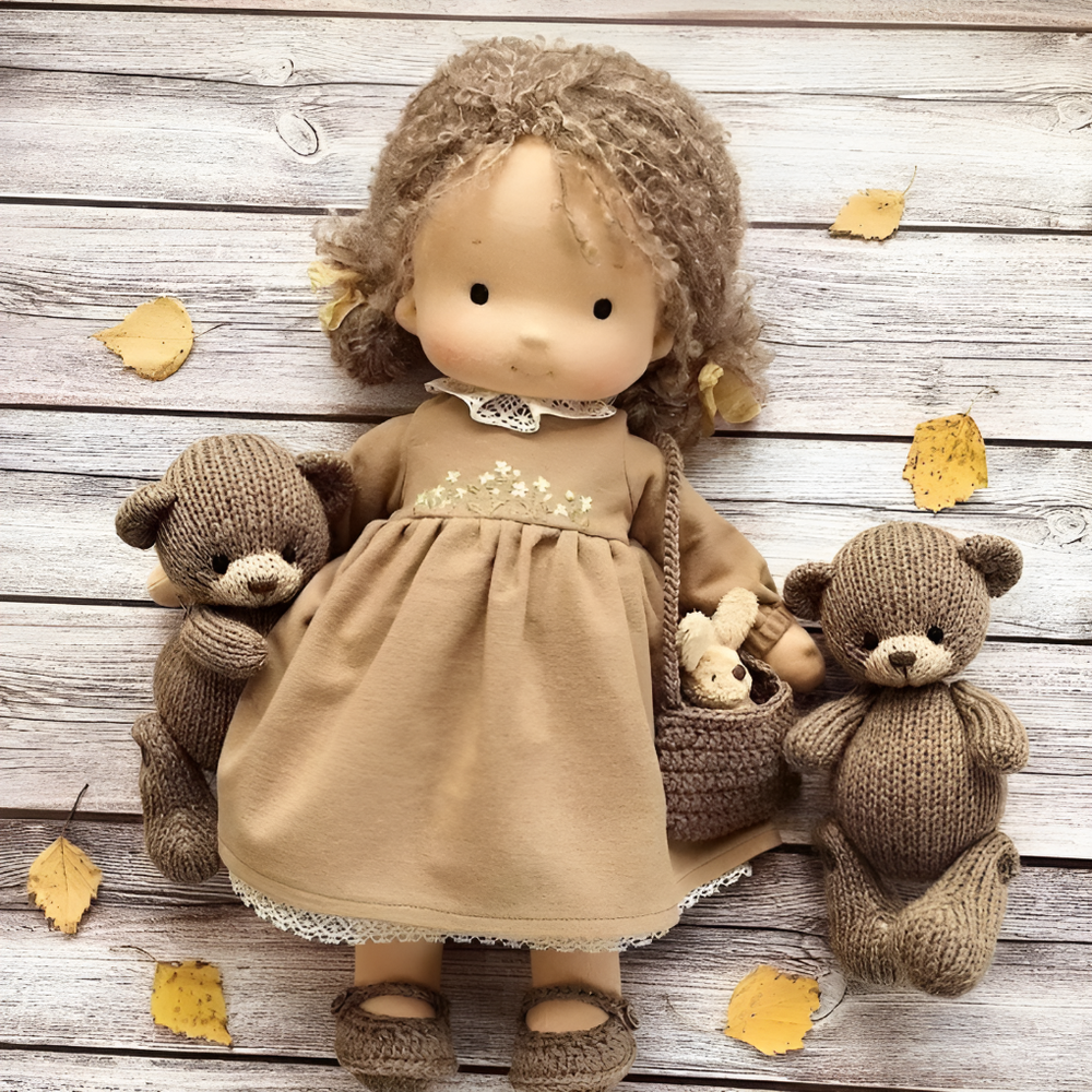 Davy - Soft Waldorf Cuddly Doll with Natural Features | Eco-Friendly, Handcrafted Plush Toy for Kids