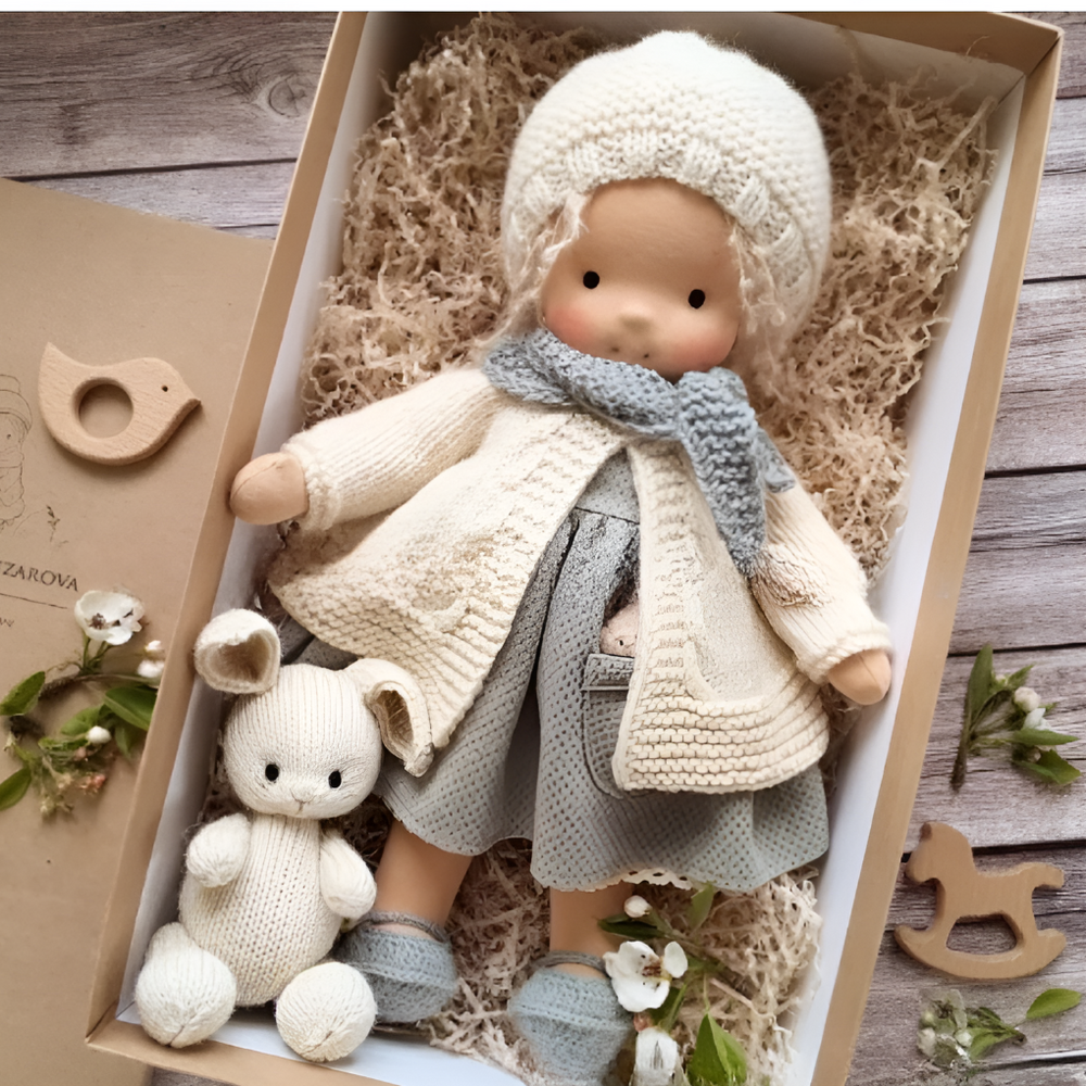 Davy - Soft Waldorf Cuddly Doll with Natural Features | Eco-Friendly, Handcrafted Plush Toy for Kids