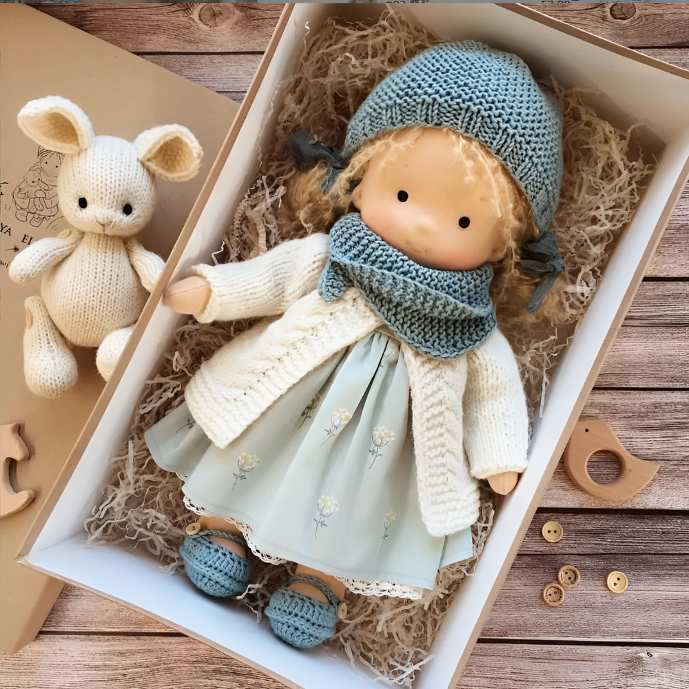 Davy - Soft Waldorf Cuddly Doll with Natural Features | Eco-Friendly, Handcrafted Plush Toy for Kids