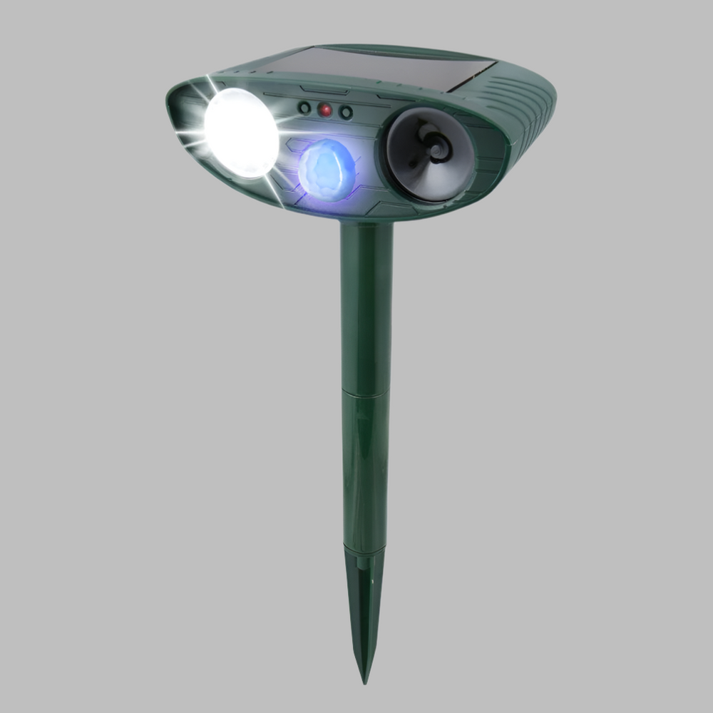 Davy Solar Ultrasonic Rabbit Repeller with LED Flashlight - Eco-Friendly Pest Control Solution