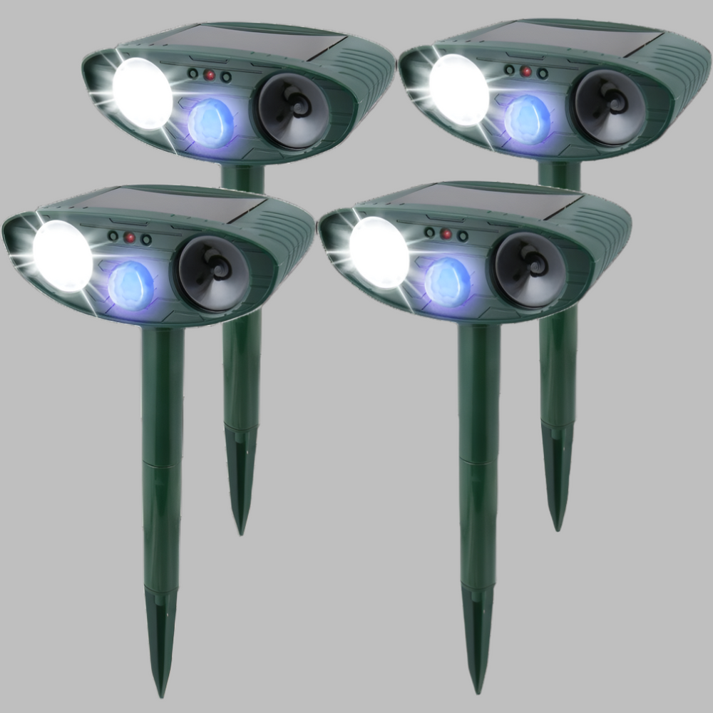 Davy Solar Ultrasonic Rabbit Repeller with LED Flashlight - Eco-Friendly Pest Control Solution