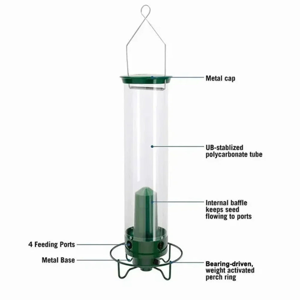 Davy Squirrel-Proof Bird Feeder - Multi-Port Design for Attracting More Birds