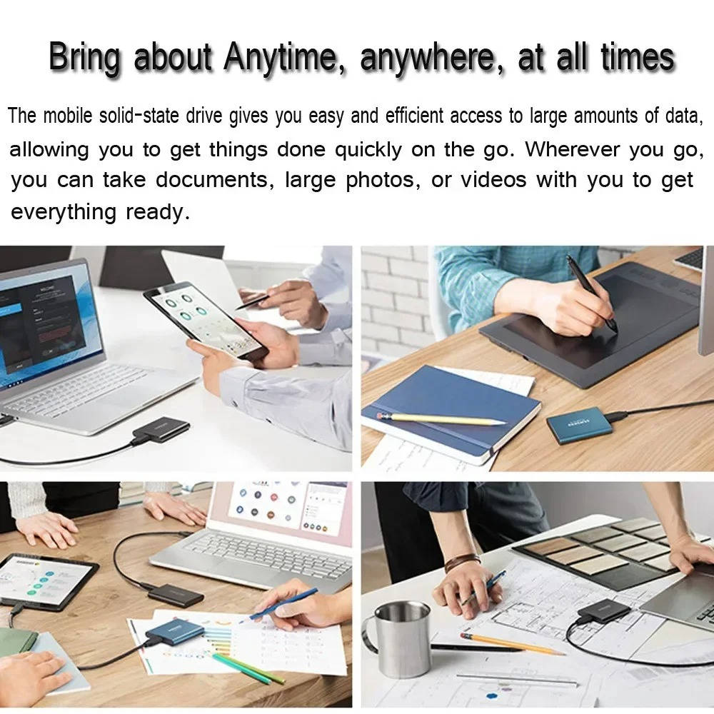 Davy 1TB SSD External Hard Drive - High-Speed Portable Storage for Data Backup & Transfer