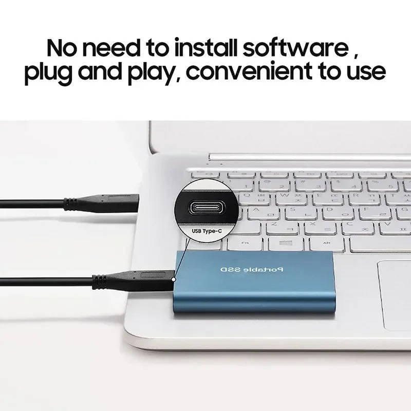 Davy 1TB SSD External Hard Drive - High-Speed Portable Storage for Data Backup & Transfer