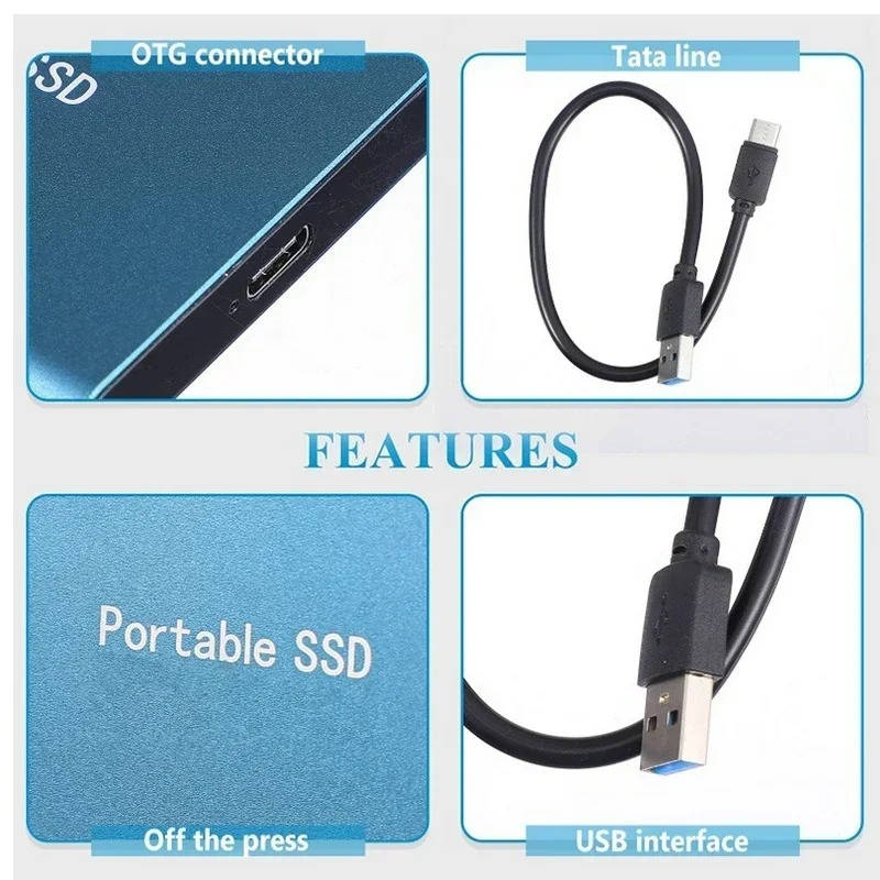 Davy 1TB SSD External Hard Drive - High-Speed Portable Storage for Data Backup & Transfer