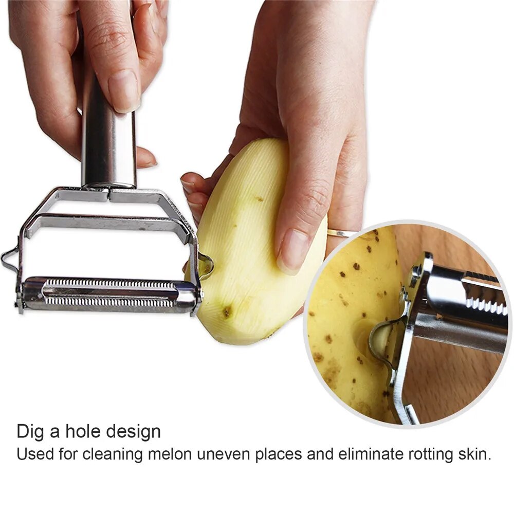 Davy Stainless Steel Multi-Purpose Peeler - Durable, Ergonomic Kitchen Tool for Effortless Peeling & Slicing