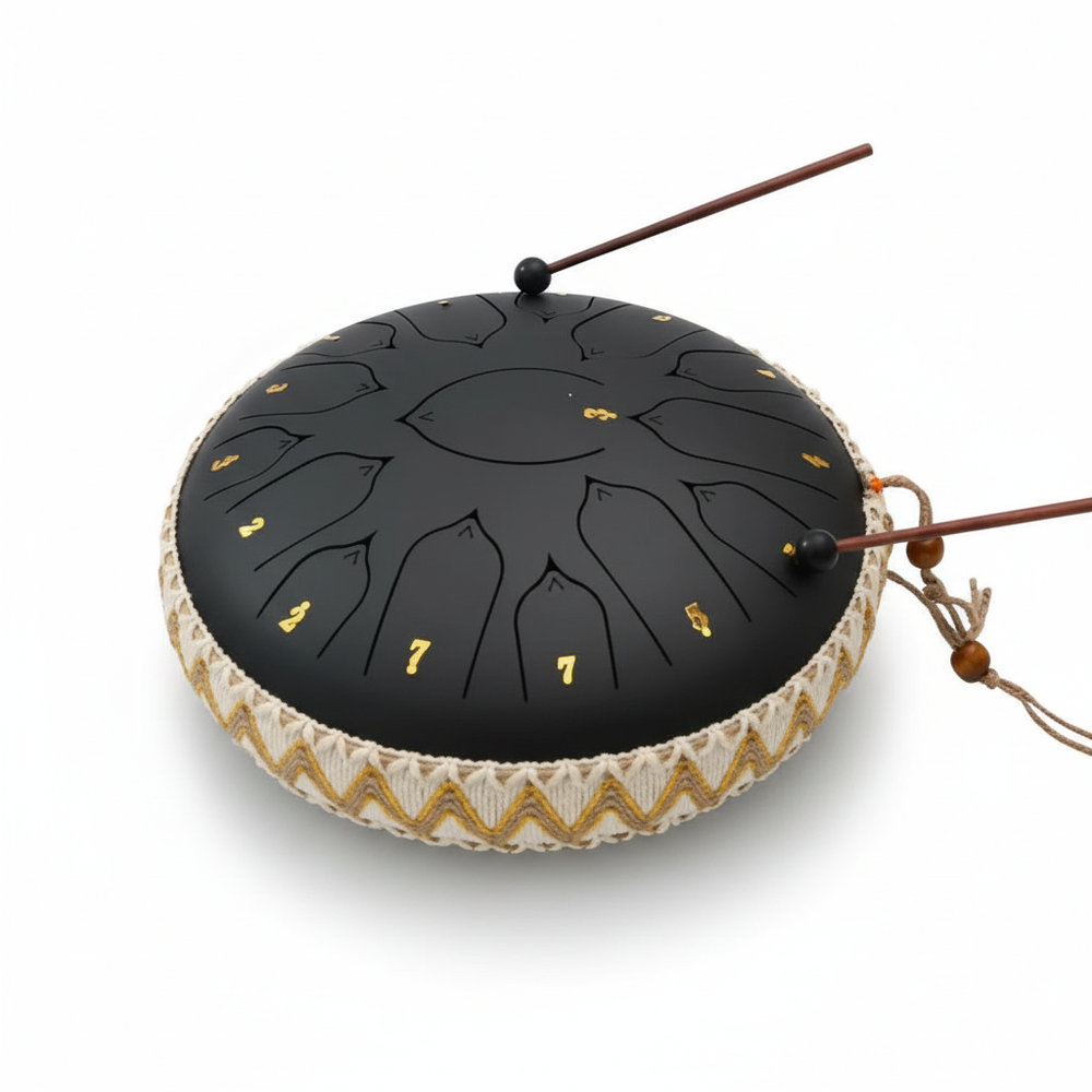 Davy Steel Tongue Drum in C Major - Harmonic Resonance with Mallets & Accessories Included | Perfect for Meditation & Music Therapy