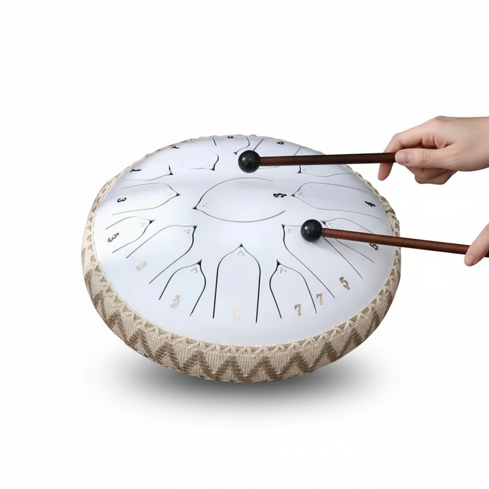 Davy Steel Tongue Drum in C Major - Harmonic Resonance with Mallets & Accessories Included | Perfect for Meditation & Music Therapy