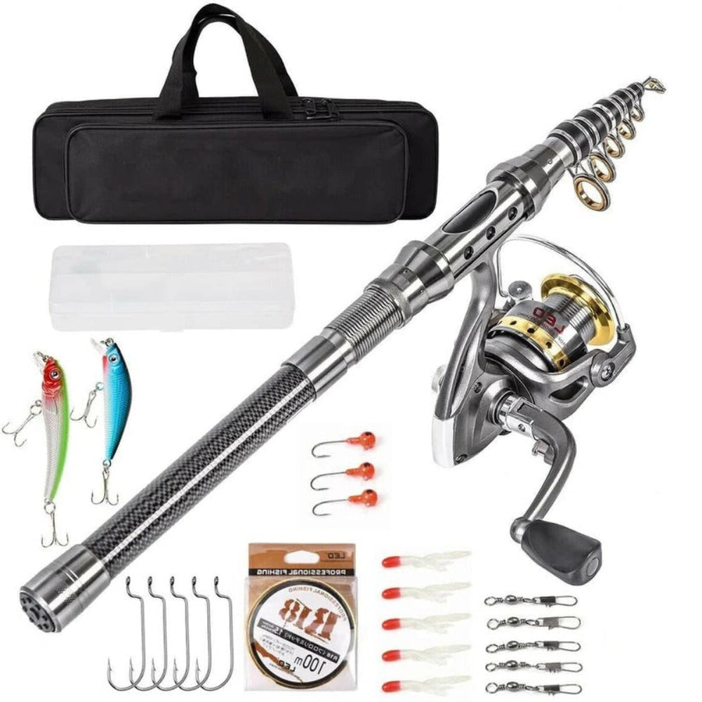 Davy Telescopic Fishing Rod Combo - Versatile Saltwater & Freshwater Fishing Gear for Anglers