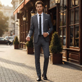 Men's Davy Slim-Fit Business Suit | Tailored Refined Style for Professional Look