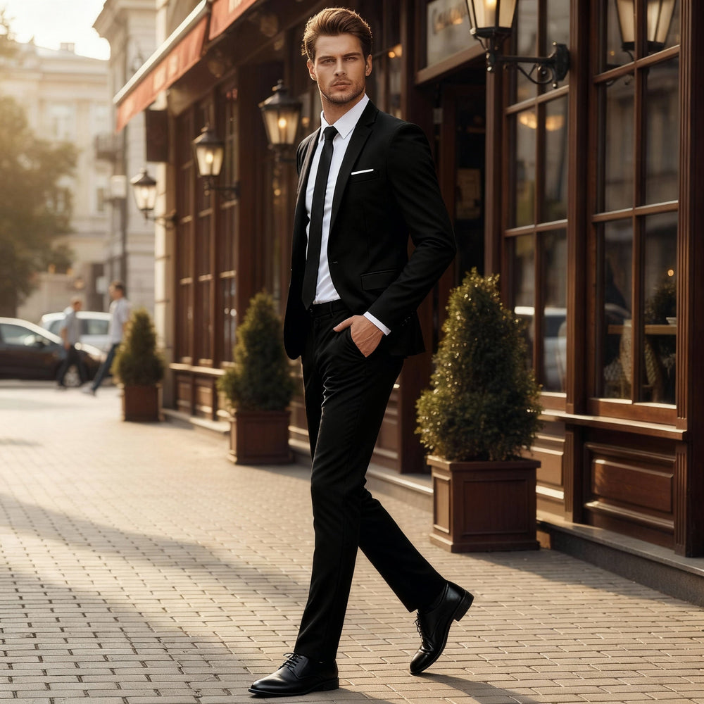 Men's Davy Slim-Fit Business Suit | Tailored Refined Style for Professional Look