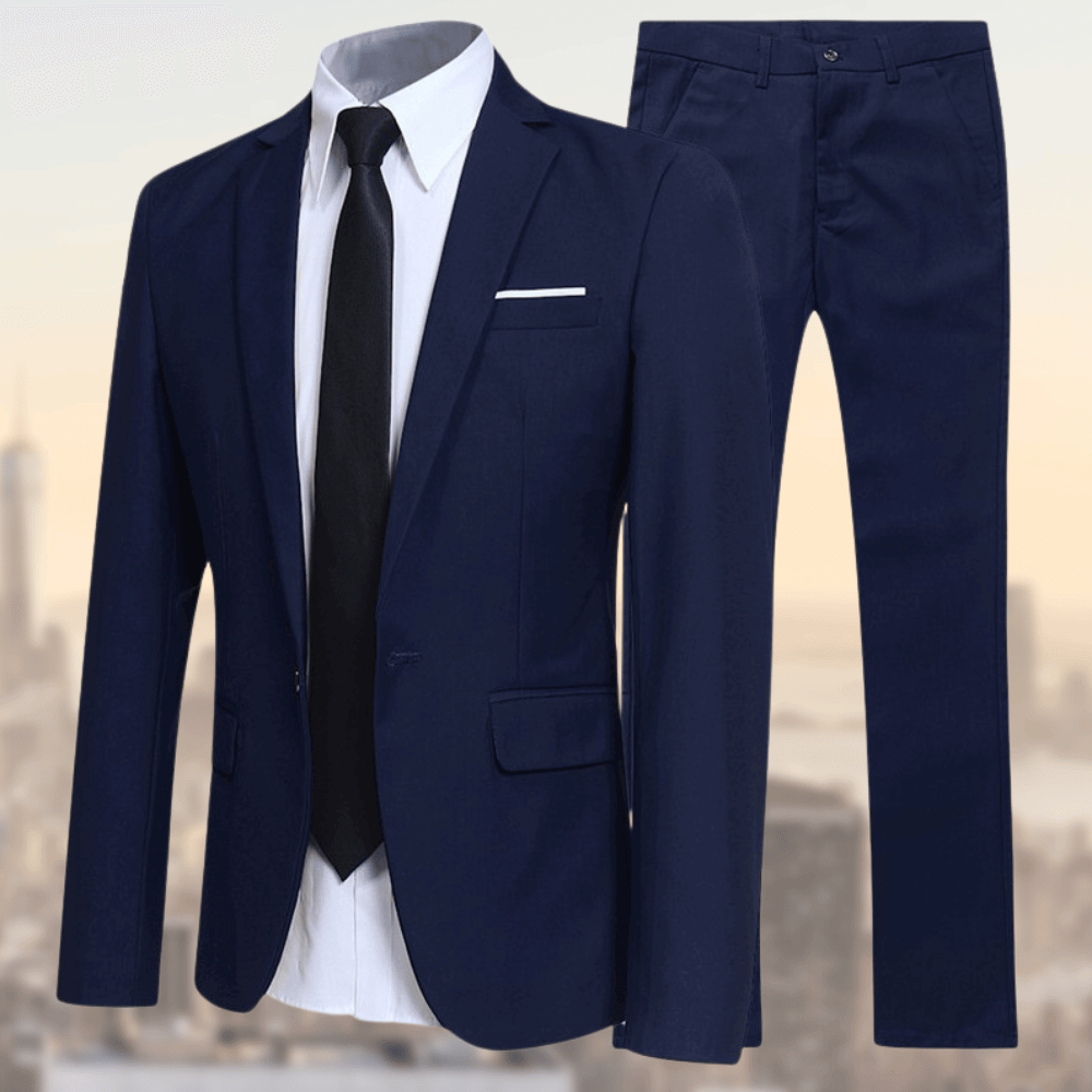 Men's Davy Slim-Fit Business Suit | Tailored Refined Style for Professional Look